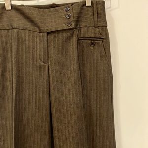 EUC BCBG wide leg brown pinstripe pants | Size 0